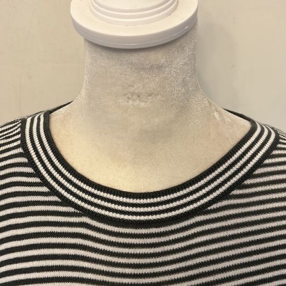 Loft cotton green white striped long sleeve sweater Size XS - Picture 3 of 9